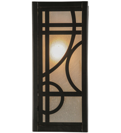 Meyda Lighting Revival 5" Craftsman Brown Deco Wall Sconce With Frosted Seeded Shade Glass