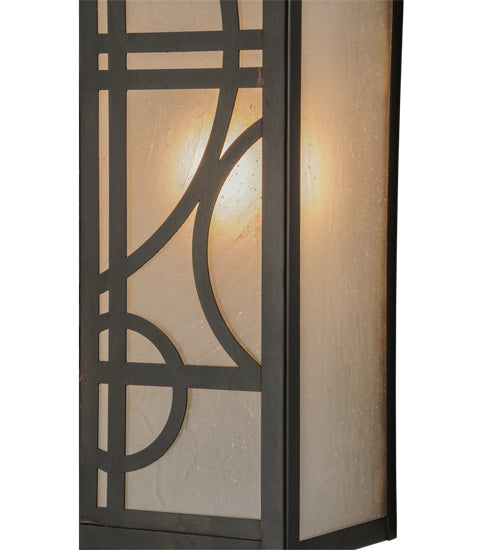 Meyda Lighting Revival 5" Craftsman Brown Deco Wall Sconce With Frosted Seeded Shade Glass