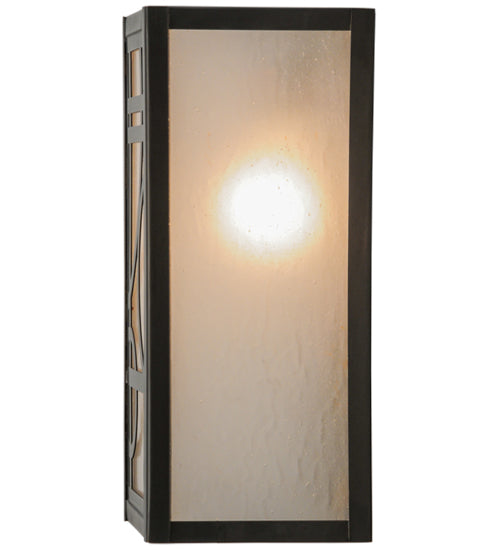 Meyda Lighting Revival 5" Craftsman Brown Deco Wall Sconce With Frosted Seeded Shade Glass