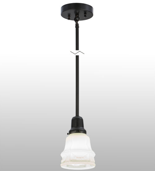 Meyda Lighting Revival 5" Craftsman Brown Garland Pendant Light With White Blown Shade Glass