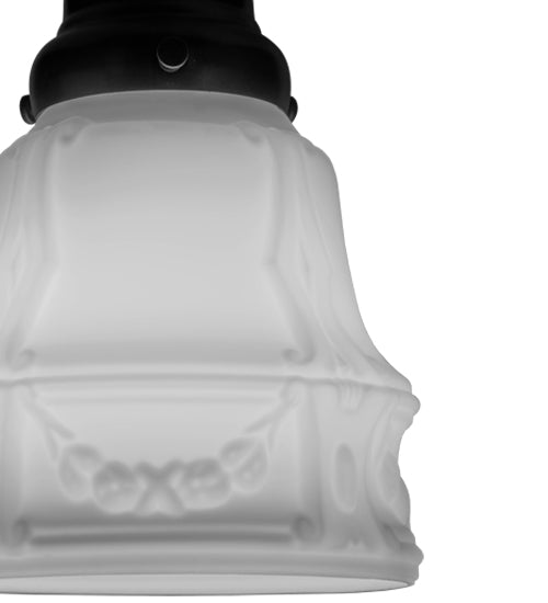 Meyda Lighting Revival 5" Craftsman Brown Garland Pendant Light With White Blown Shade Glass