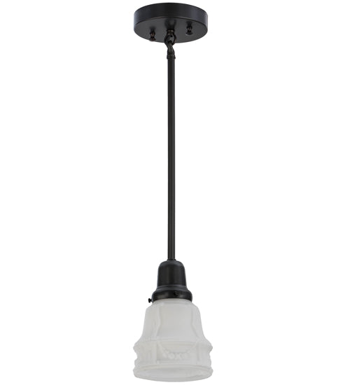 Meyda Lighting Revival 5" Craftsman Brown Garland Pendant Light With White Shade Glass