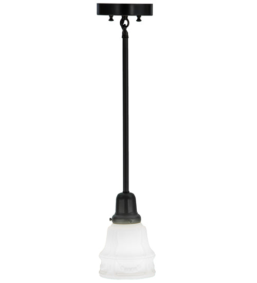 Meyda Lighting Revival 5" Craftsman Brown Garland Pendant Light With White Shade Glass