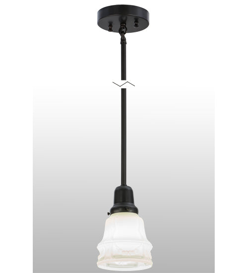 Meyda Lighting Revival 5" Craftsman Brown Garland Pendant Light With White Shade Glass