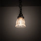 Meyda Lighting Revival 5" Craftsman Brown Gas & Electric Mini Pendant Light With Clear Textured Shade Glass