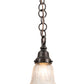 Meyda Lighting Revival 5" Craftsman Brown Gas & Electric Mini Pendant Light With Clear Textured Shade Glass