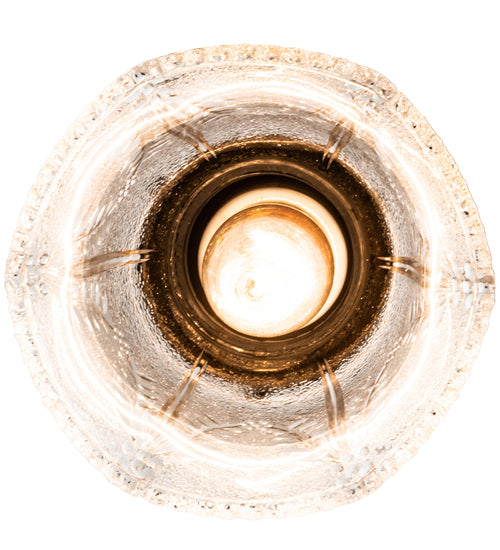 Meyda Lighting Revival 5" Craftsman Brown Gas & Electric Mini Pendant Light With Clear Textured Shade Glass