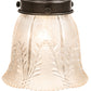 Meyda Lighting Revival 5" Craftsman Brown Gas & Electric Mini Pendant Light With Clear Textured Shade Glass