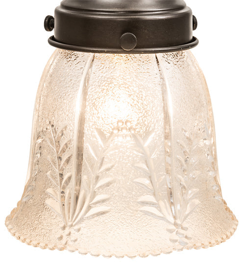 Meyda Lighting Revival 5" Craftsman Brown Gas & Electric Mini Pendant Light With Clear Textured Shade Glass