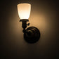 Meyda Lighting Revival 5" Craftsman Brown Goblet Wall Sconce With Opal White Shade Glass