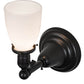 Meyda Lighting Revival 5" Craftsman Brown Goblet Wall Sconce With Opal White Shade Glass