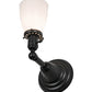 Meyda Lighting Revival 5" Craftsman Brown Goblet Wall Sconce With Opal White Shade Glass