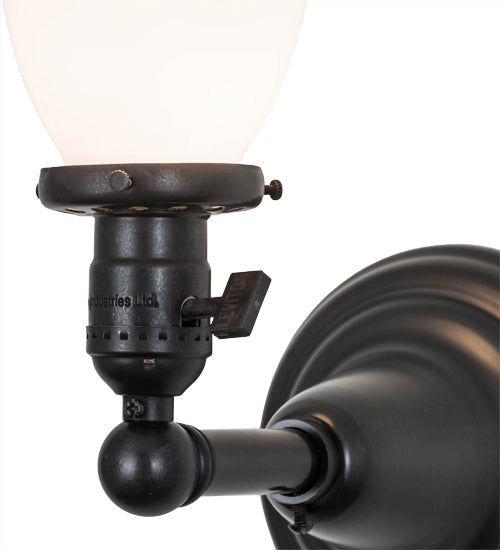 Meyda Lighting Revival 5" Craftsman Brown Goblet Wall Sconce With Opal White Shade Glass