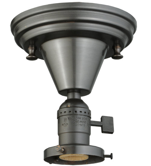Meyda Lighting Revival 5" Craftsman Brown Paddle Socket Flush Mount Light Hardware
