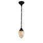 Meyda Lighting Revival 5" Craftsman Brown Schoolhouse Colonnade Pendant Light With White Opal Shade Glass