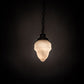 Meyda Lighting Revival 5" Craftsman Brown Schoolhouse Colonnade Pendant Light With White Opal Shade Glass
