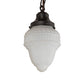 Meyda Lighting Revival 5" Craftsman Brown Schoolhouse Colonnade Pendant Light With White Opal Shade Glass