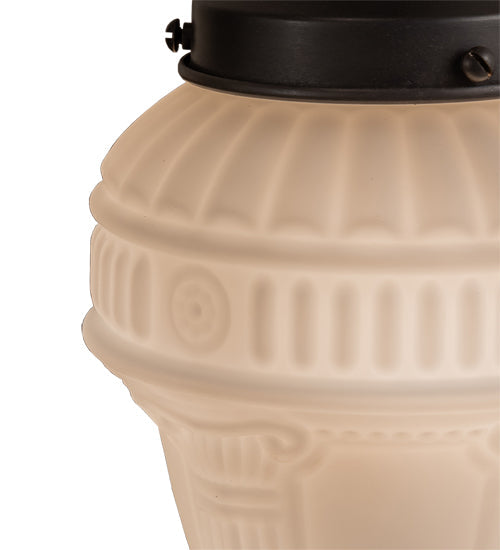 Meyda Lighting Revival 5" Craftsman Brown Schoolhouse Colonnade Pendant Light With White Opal Shade Glass