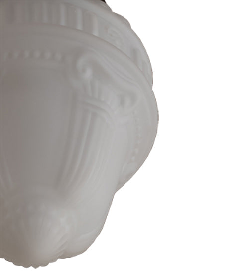 Meyda Lighting Revival 5" Craftsman Brown Schoolhouse Colonnade Pendant Light With White Opal Shade Glass