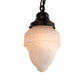 Meyda Lighting Revival 5" Craftsman Brown Schoolhouse Colonnade Pendant Light With White Opal Shade Glass