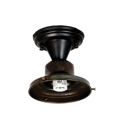 Meyda Lighting Revival 5" Craftsman Brown Schoolhouse Semi-flush Mount Light Hardware