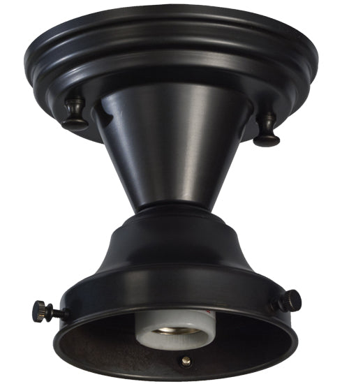 Meyda Lighting Revival 5" Craftsman Brown Semi-flush Mount Ceiling Light