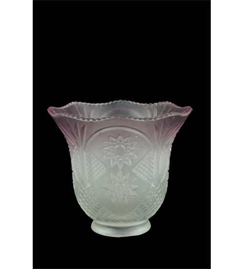Meyda Lighting Revival 5" Frosted White & Lavender Tip Shade Glass