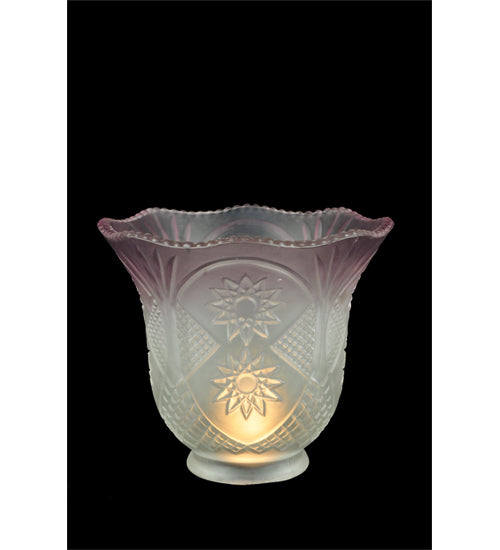 Meyda Lighting Revival 5" Frosted White & Lavender Tip Shade Glass