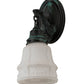 Meyda Lighting Revival 5" Verdigris Garland Wall Sconce With White Shade Glass