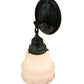 Meyda Lighting Revival 5" Verdigris Garland Wall Sconce With White Shade Glass