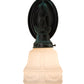 Meyda Lighting Revival 5" Verdigris Garland Wall Sconce With White Shade Glass