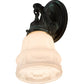 Meyda Lighting Revival 5" Verdigris Garland Wall Sconce With White Shade Glass