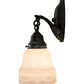 Meyda Lighting Revival 5" Verdigris Garland Wall Sconce With White Shade Glass
