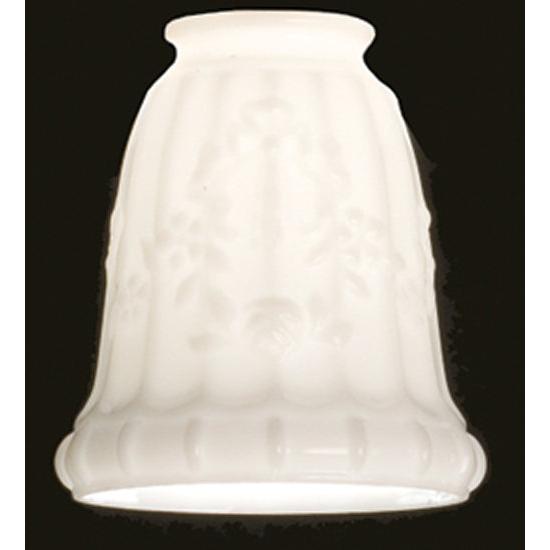 Meyda Lighting Revival 5" White Floral Wreath Neck Shade Glass
