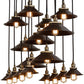 Meyda Lighting Revival 54" 17-Light Solar Black Chic Cascading Pendant Light