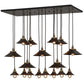 Meyda Lighting Revival 54" 17-Light Solar Black Chic Cascading Pendant Light