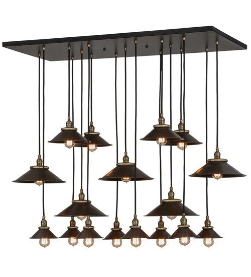 Meyda Lighting Revival 54" 17-Light Solar Black Chic Cascading Pendant Light