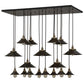 Meyda Lighting Revival 54" 17-Light Solar Black Chic Cascading Pendant Light