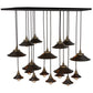 Meyda Lighting Revival 54" 17-Light Solar Black Chic Cascading Pendant Light