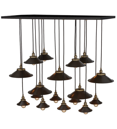 Meyda Lighting Revival 54" 17-Light Solar Black Chic Cascading Pendant Light