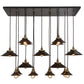 Meyda Lighting Revival 54" 17-Light Solar Black Chic Cascading Pendant Light