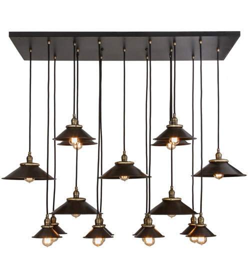 Meyda Lighting Revival 54" 17-Light Solar Black Chic Cascading Pendant Light