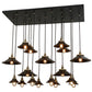 Meyda Lighting Revival 54" 17-Light Solar Black Chic Cascading Pendant Light