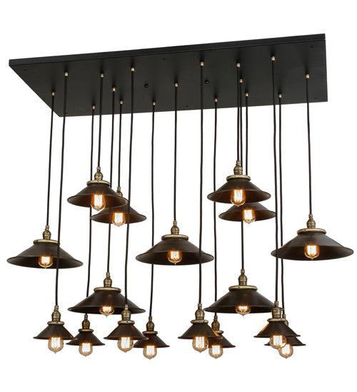 Meyda Lighting Revival 54" 17-Light Solar Black Chic Cascading Pendant Light