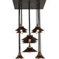 Meyda Lighting Revival 54" 17-Light Solar Black Chic Cascading Pendant Light