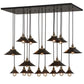 Meyda Lighting Revival 54" 17-Light Solar Black Chic Cascading Pendant Light