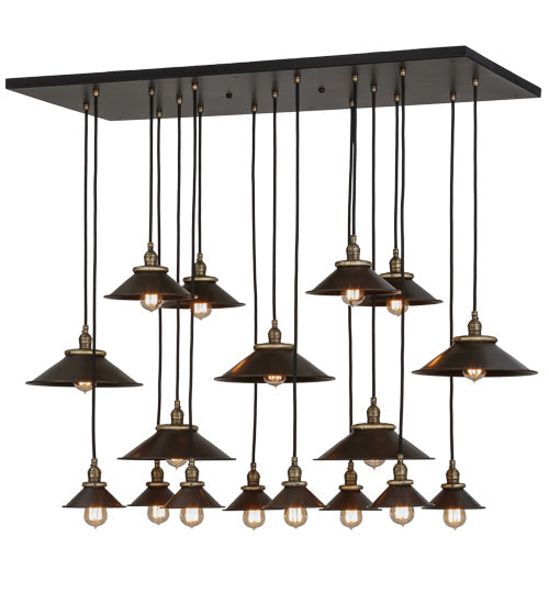 Meyda Lighting Revival 54" 17-Light Solar Black Chic Cascading Pendant Light