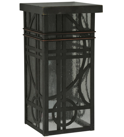 Meyda Lighting Revival 6" Craftsman Brown Deco Wall Sconce With Clear Seeded Shade Glass