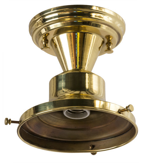 Meyda Lighting Revival 6" Polished Brass Schoolhouse Flush Mount Light Hardware