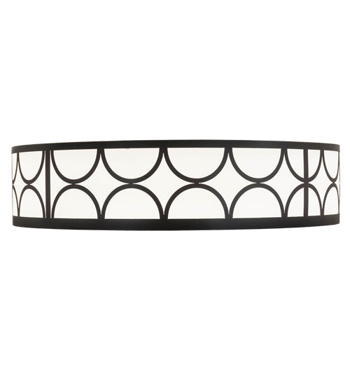Meyda Lighting Revival 60" 8-Light Timeless Bronze Deco Cilindro Flush Mount Light With White Statuario Idalight Shade Glass
